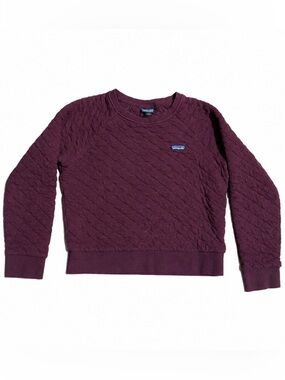 Patagonia Organic Cotton Quilted Crew Sweatshirt - Burgundy Medium